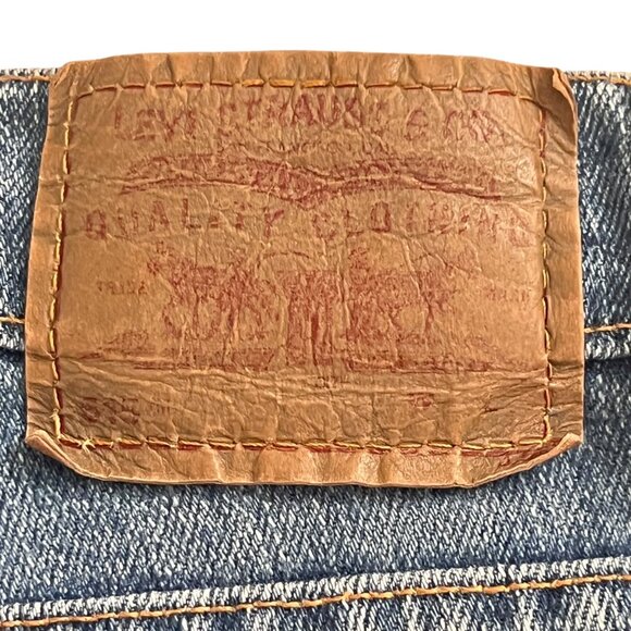 Vtg 90s Levi’s 515 Cutoff Jean Shorts Women's 16M Denim Raw Hem Frayed Red Tab - Picture 4 of 12